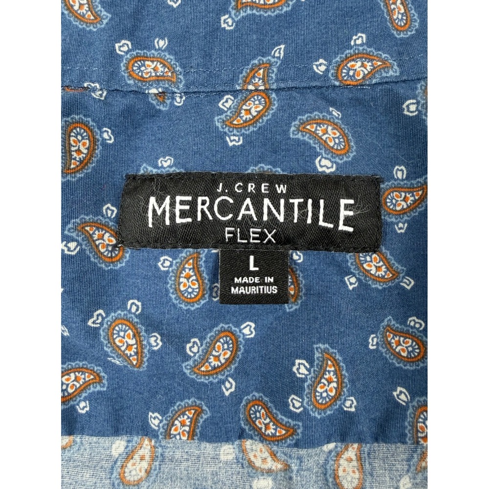 Preppy Button Down Cotton Paisley Print Shirt Large J. Crew Mercantile - Picture 6 of 6